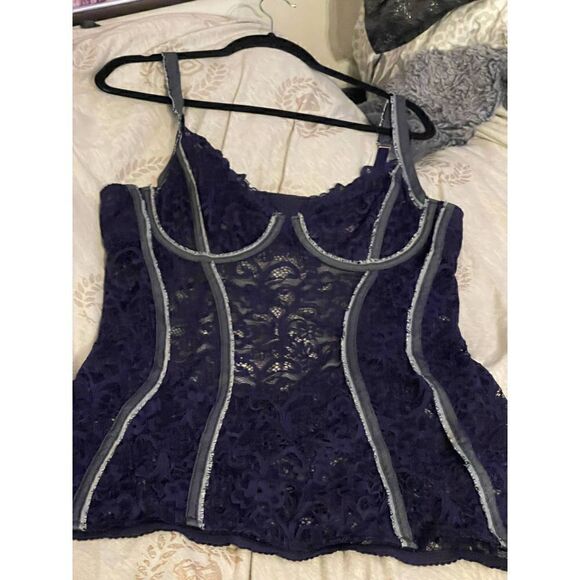 Savage x fenty nwt framed in denim teddy slip lace charm bird - Picture 12 of 12